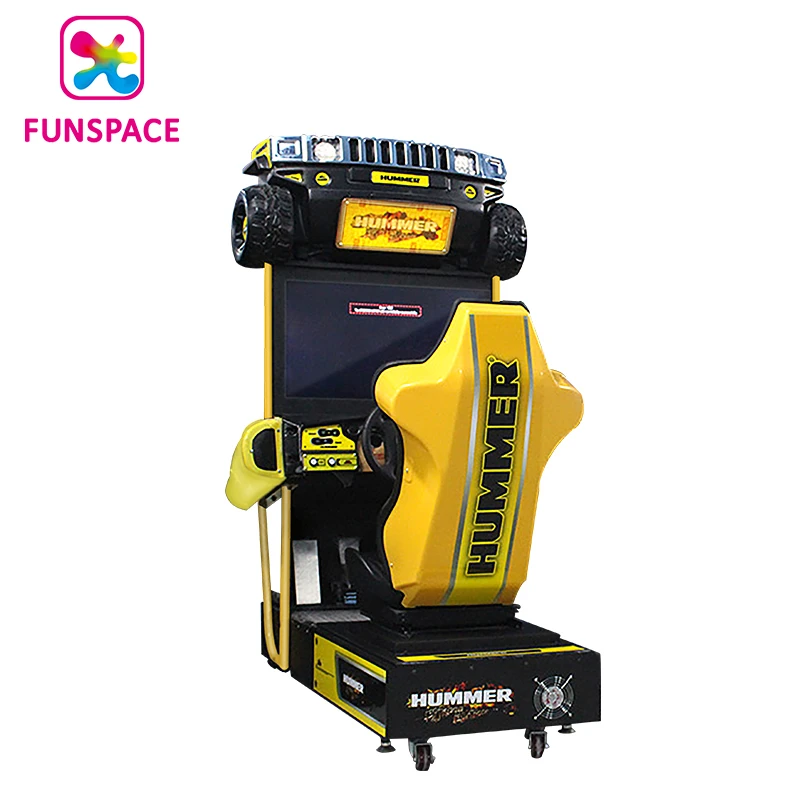 Máy chơi game đua xe Hummer màu vàng Funspace màn hình 32 inch